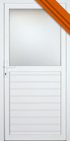 AKTIONS-Nebeneingangstür "ANAIS" 60mm (100cm(B),210cm(H), Weiß beidseitig, DIN links außen, PVC)