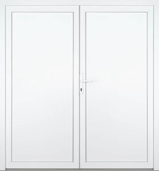 Nebeneingangstür "ANJA" 60mm (PVC, glatt, 2-flügelig, Doppeltür, symmetrisch, weiß)