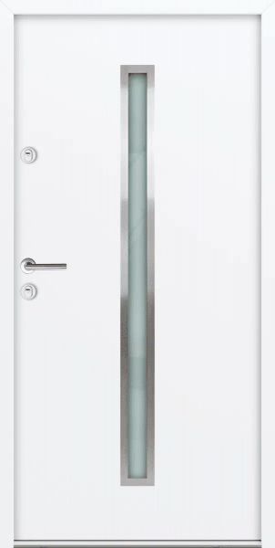 Außenansicht Aluminium-Stahl Nebeneingangstür doppeltes Schließsystem Weiß