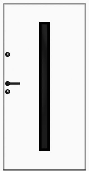 Aluminium-Stahl Nebeneingangstür "SAMIA" 68 mm BLACKLINE
