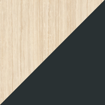 Travertin Classico (Stein außen) / Anthrazitgrau (RAL 7016 innen)