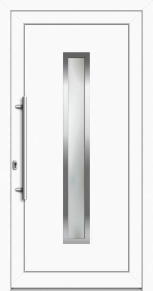 Außenansicht Kunststoff Haustür mit Glas Weiß