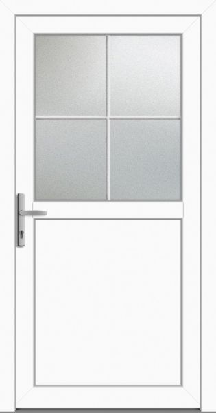 Kunststoff Nebeneingangstür "PAULA-O" 74 mm 4 Sprossenfelder