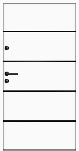 Aluminium-Stahl Nebeneingangstür "ARANJA" 68 mm BLACKLINE