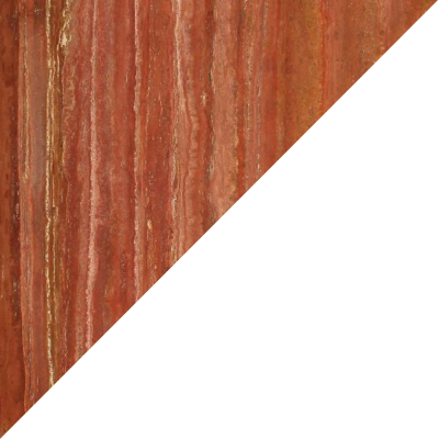 Travertin Rosso (Stein außen) / Verkehrsweiß (RAL 9016 innen)