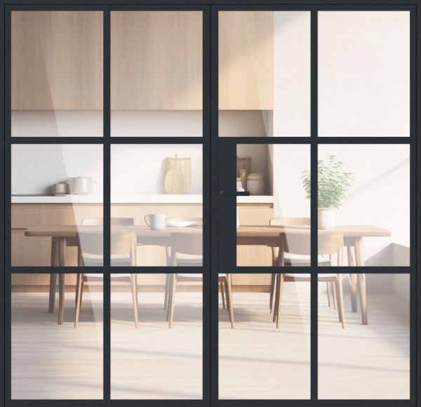 Aluminium-Glas Lofttür "MALTE" Drehtür 2-flügelig