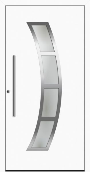 Aluminium Haustür "MEIKE" 78 mm flügelüberdeckend RC2 Edelstahl