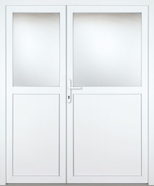 Kunststoff Nebeneingangstür &quot;PAULA-M&quot; 60 mm 2-flügelig Doppeltür asymmetrisch