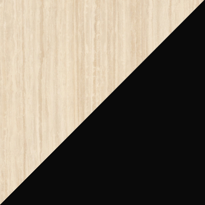 Travertin Classico (Stein außen) / Tiefschwarz (RAL 9005 innen)