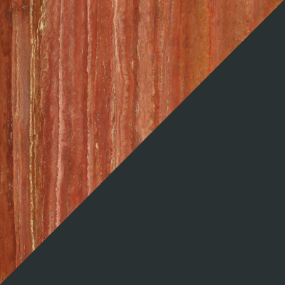 Travertin Rosso (Stein außen) / Anthrazitgrau (RAL 7016 innen)