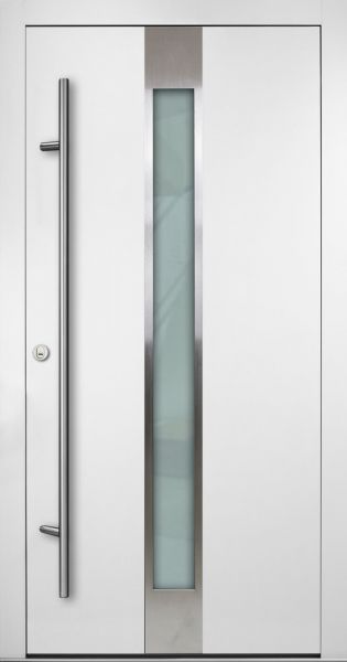 Außenansicht Aluminium Haustür mit Glas Weiß