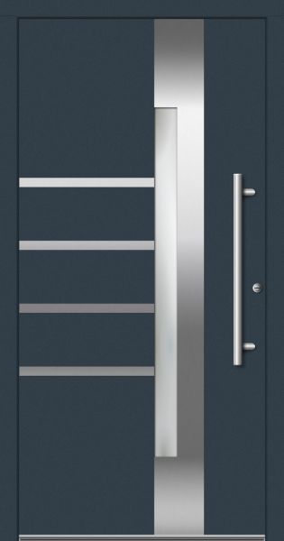 Außenansicht Kunststoff-Aluminium Haustür innen öffnend DIN rechts Anthrazit
