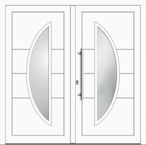 Kunststoff Haustür "SABINE" 71 mm Doppeltür symm